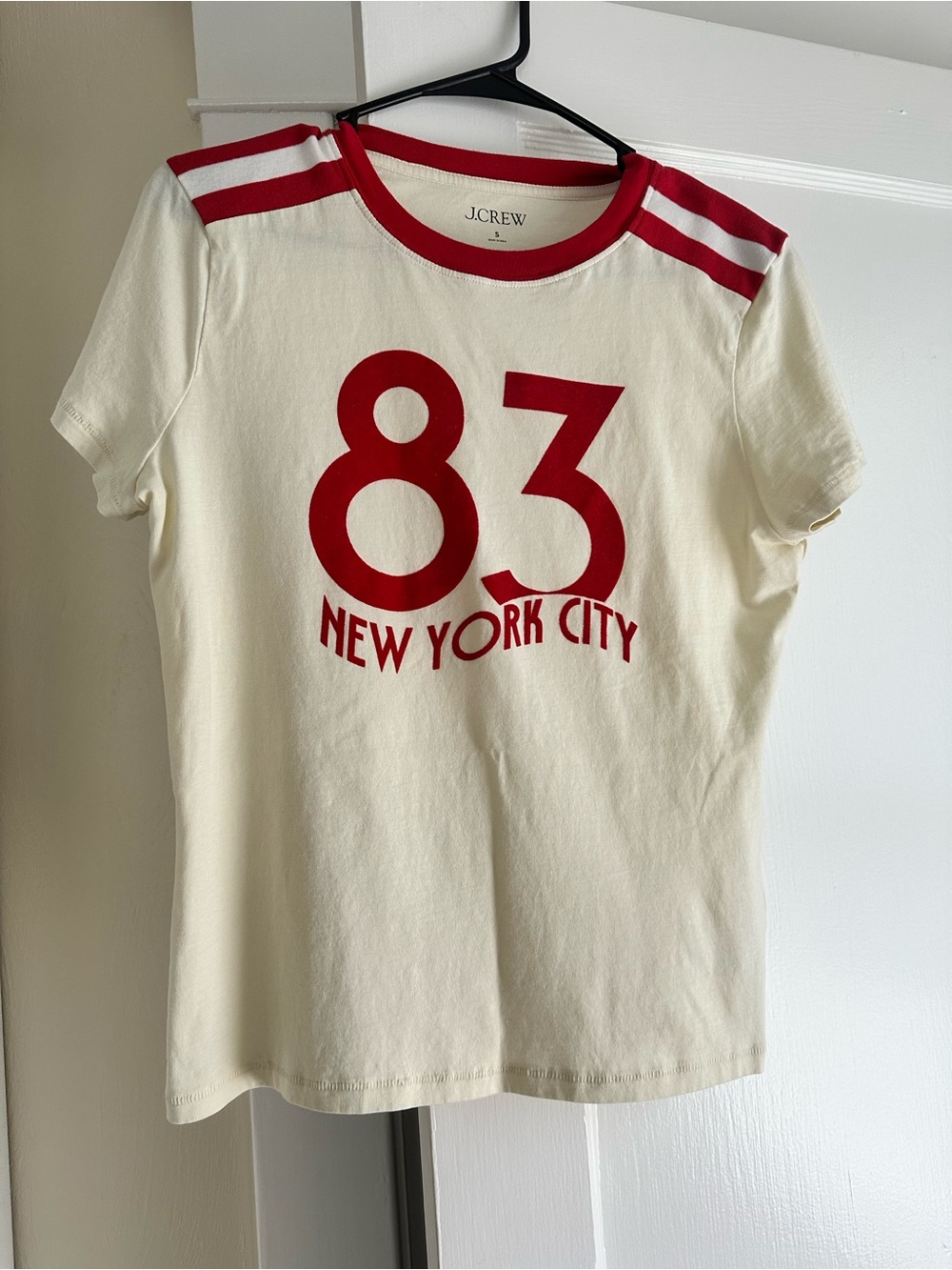 J. Crew White Short-Sleeve Tee with Red '83 New York City Graphic - Picture 2 of 4